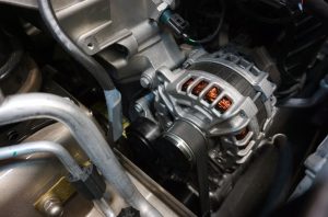 A vehicle alternator.