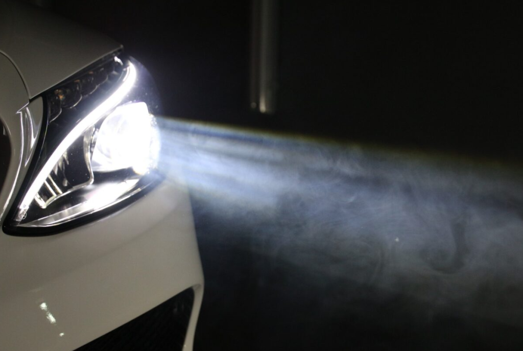 Headlights on a car.