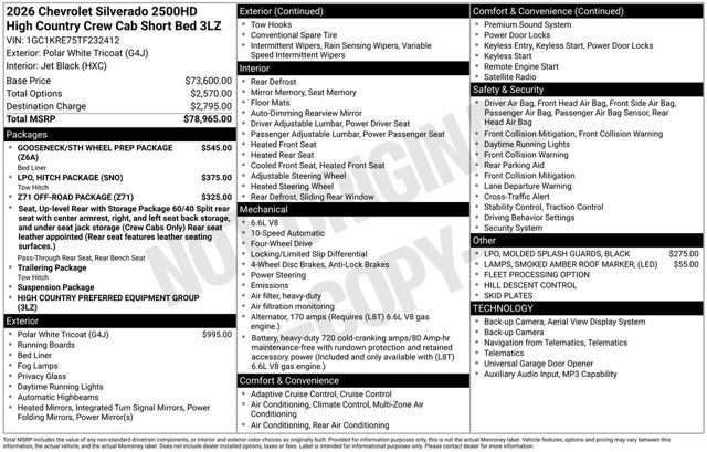 2026 Chevrolet Silverado 2500HD High Country