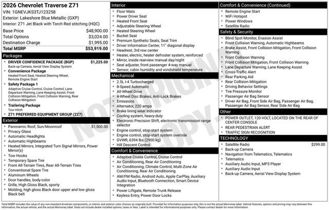 2026 Chevrolet Traverse AWD Z71