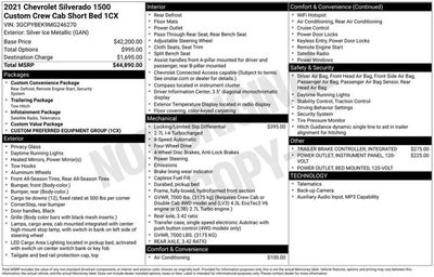 2021 Chevrolet Silverado 1500 4WD Crew Cab 147" Custom