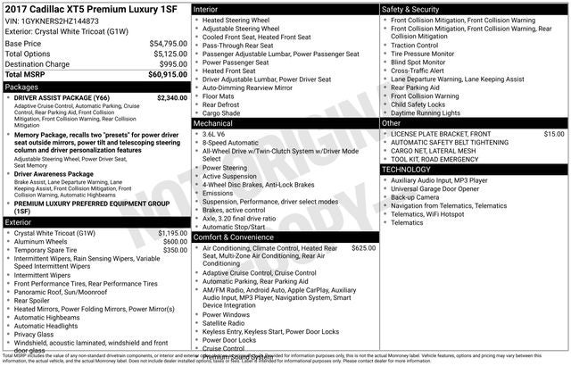 2017 Cadillac XT5 Premium Luxury