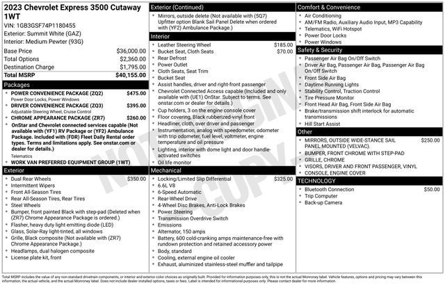 2023 Chevrolet Express Commercial Cutaway Van 159"