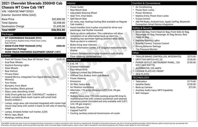 2021 Chevrolet Silverado 3500HD CC Work Truck