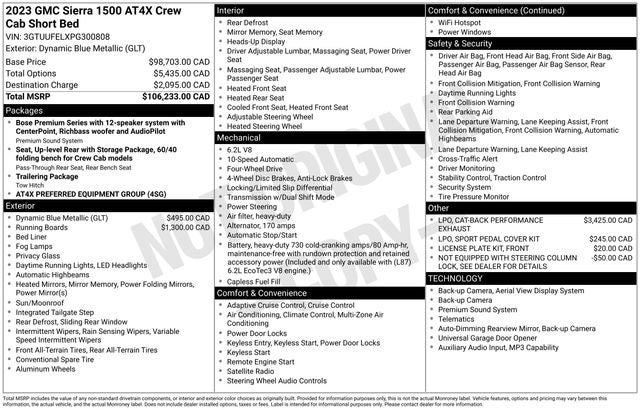 2023 GMC Sierra 1500 AT4X