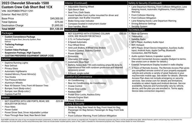 2023 Chevrolet Silverado 1500 4WD Crew Cab 147" Custom