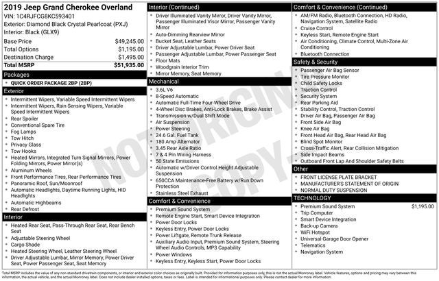 2019 Jeep Grand Cherokee Overland