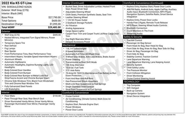 2022 Kia K5 GT-Line