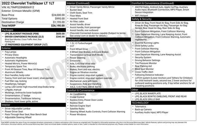 2022 Chevrolet TrailBlazer LT