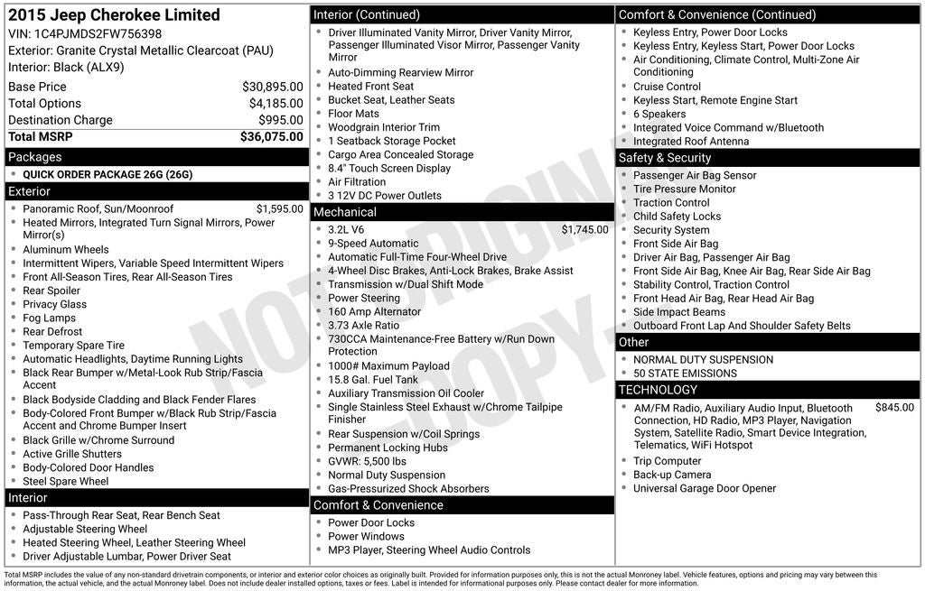 2015 Jeep Cherokee Limited