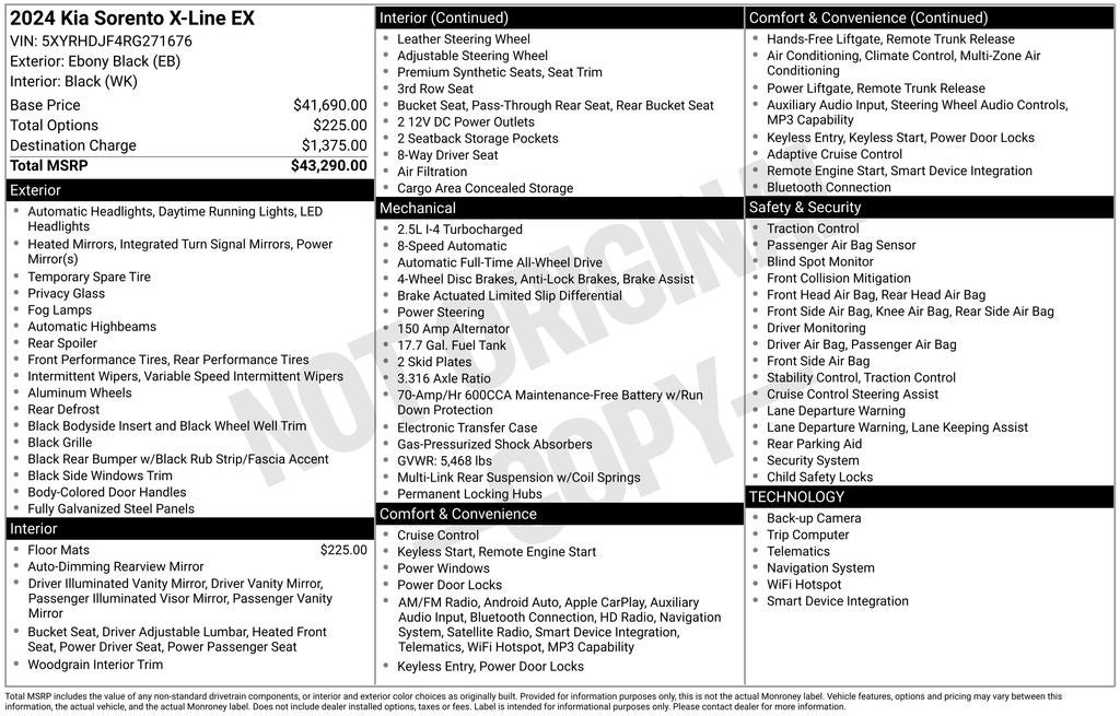 2024 Kia Sorento X-Line EX