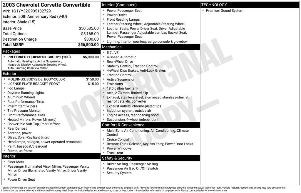 2003 Chevrolet Corvette Base