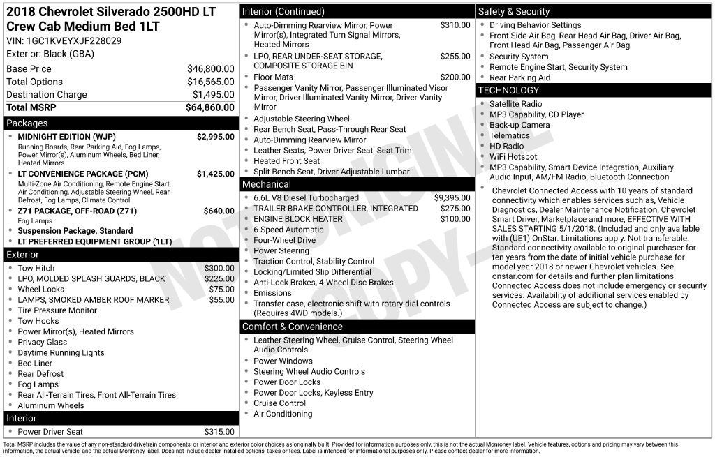 2018 Chevrolet Silverado 2500 HD LT