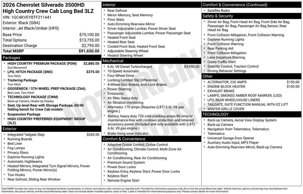 2026 Chevrolet Silverado 3500 HD High Country DRW