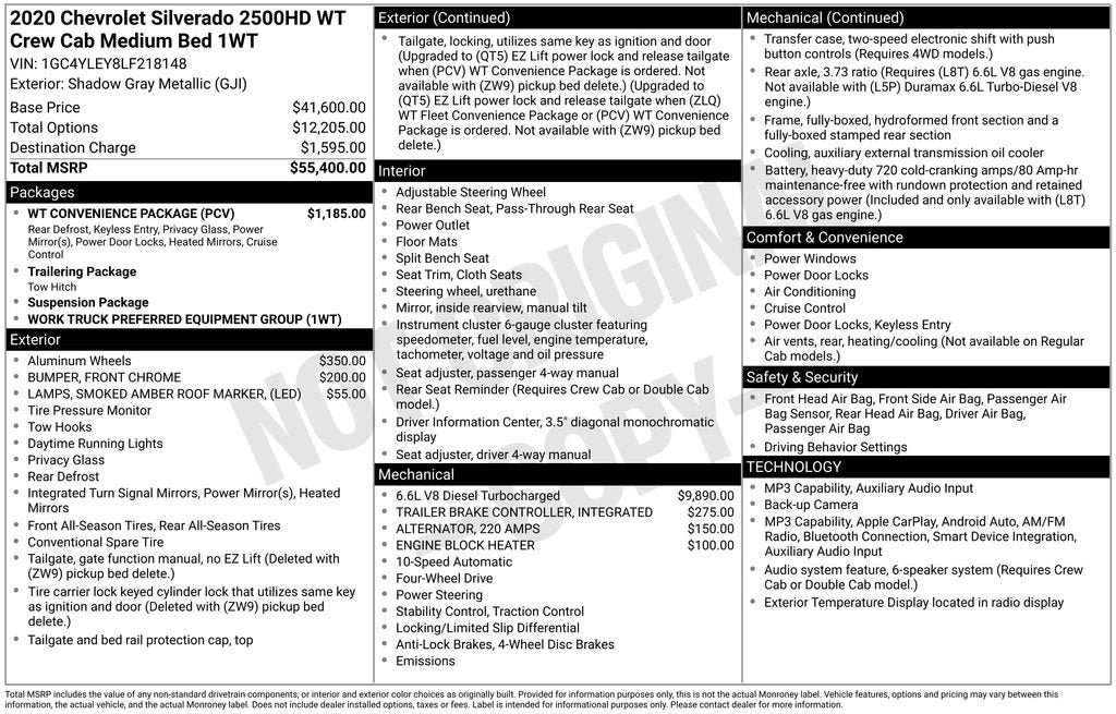 2020 Chevrolet Silverado 2500 HD Work Truck