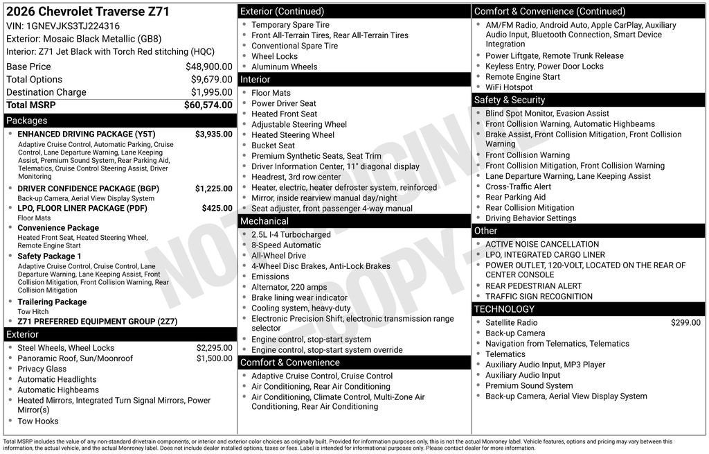 2026 Chevrolet Traverse Z71