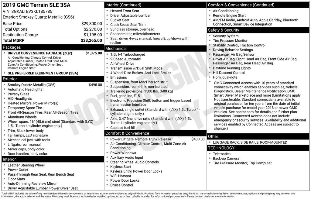 2019 GMC Terrain SLE