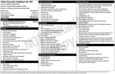 2026 Chevrolet Trailblazer RS