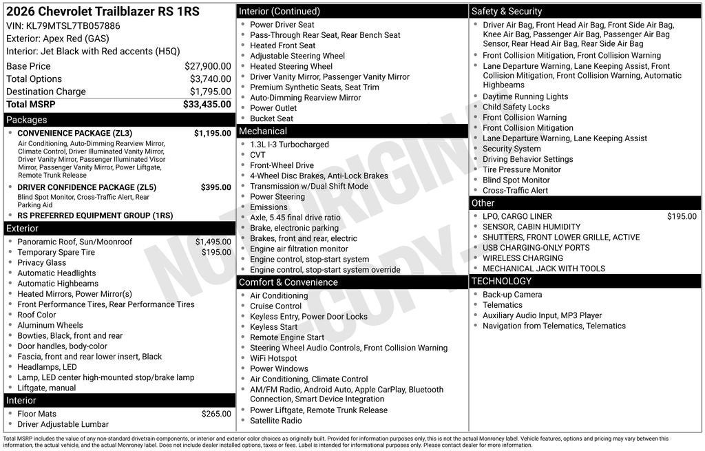 2026 Chevrolet Trailblazer RS