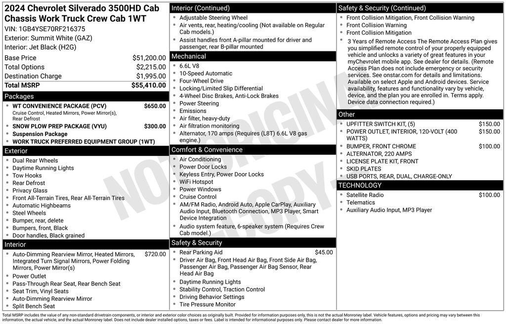 2024 Chevrolet Silverado 3500 HD Chassis Cab Work Truck