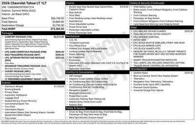 2026 Chevrolet Tahoe LT
