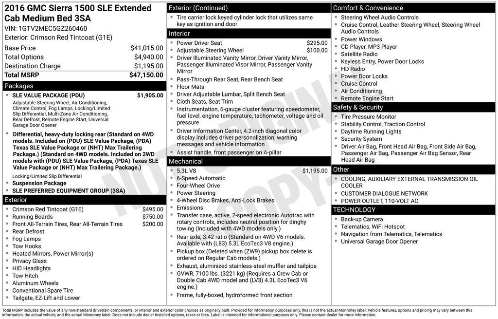 2016 GMC Sierra 1500 SLE