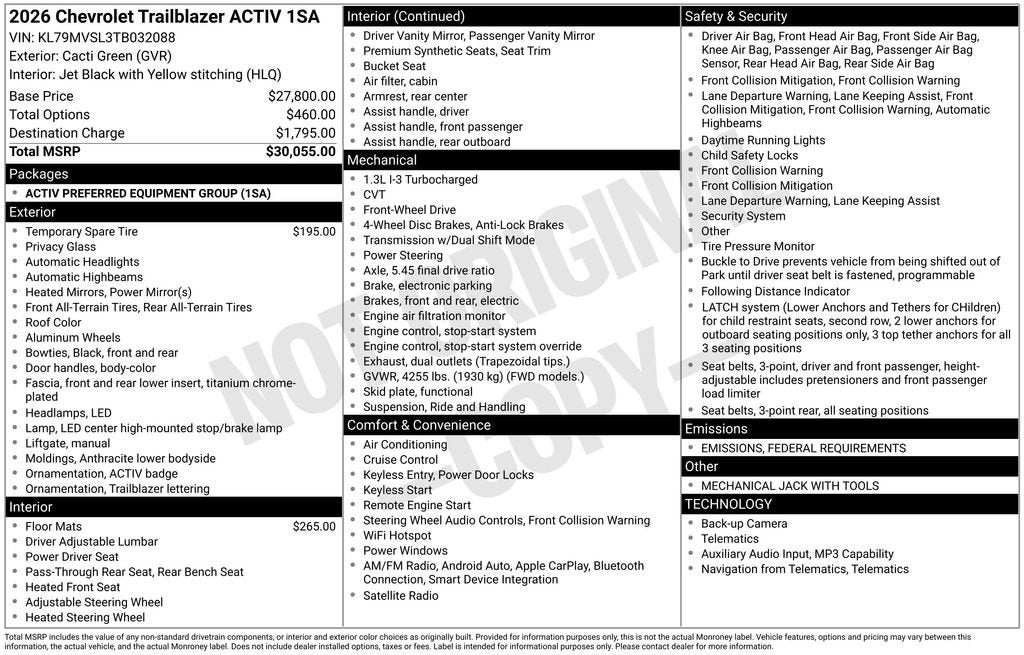 2026 Chevrolet Trailblazer ACTIV