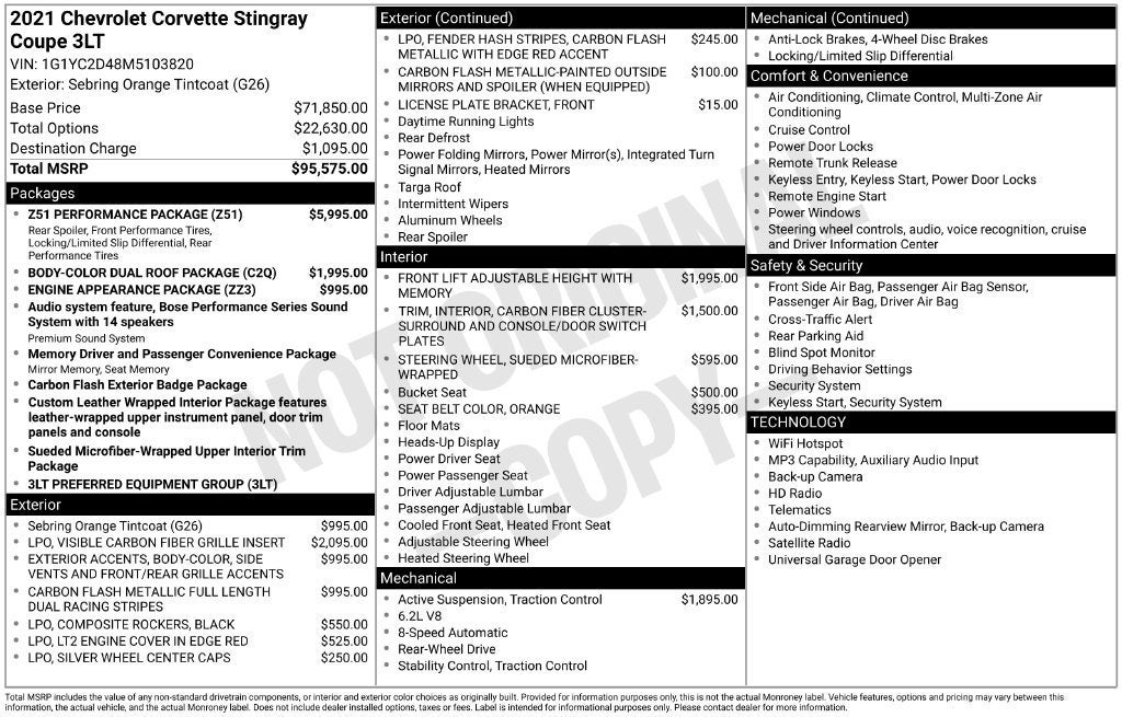 2021 Chevrolet Corvette Stingray 3LT
