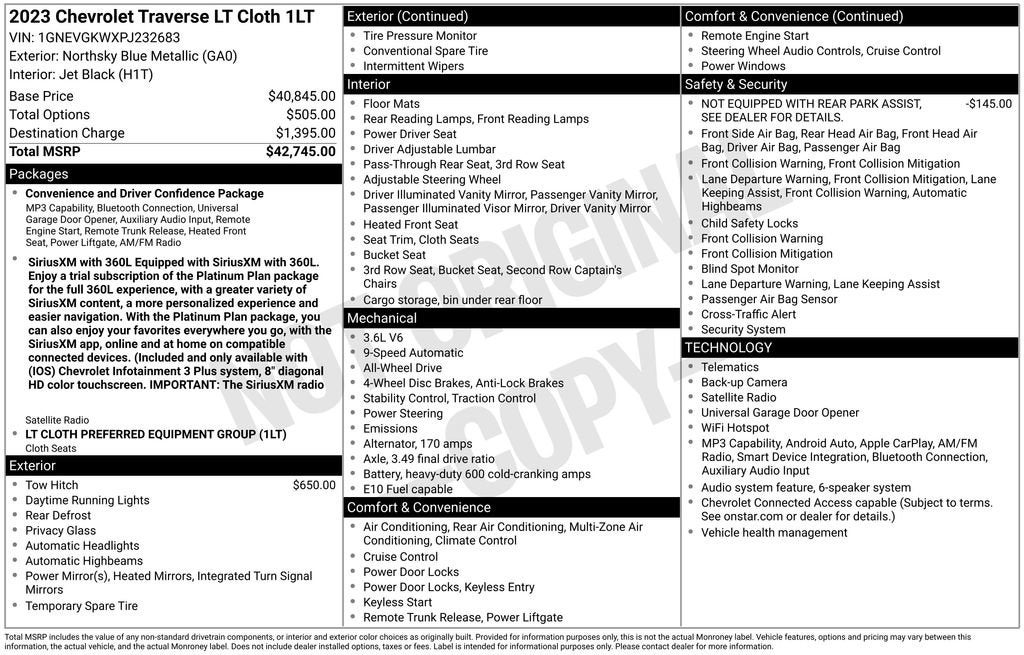 2023 Chevrolet Traverse LT Cloth