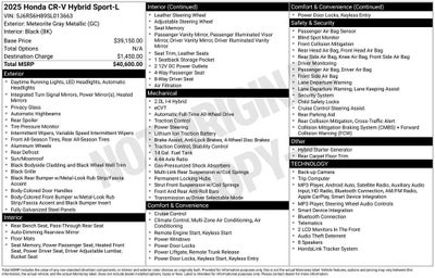 2025 Honda CR-V Hybrid Sport-L