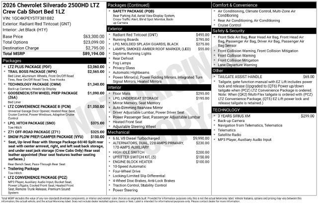 2026 Chevrolet Silverado 2500 HD LTZ
