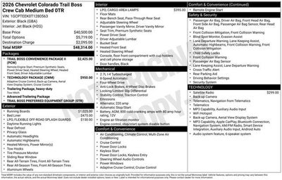 2026 Chevrolet Colorado Trail Boss