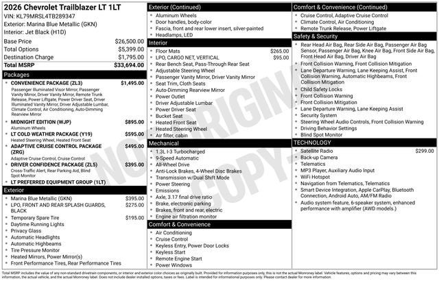 2026 Chevrolet Trailblazer LT