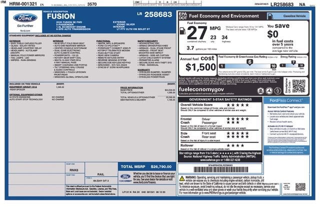 2020 Ford Fusion SE